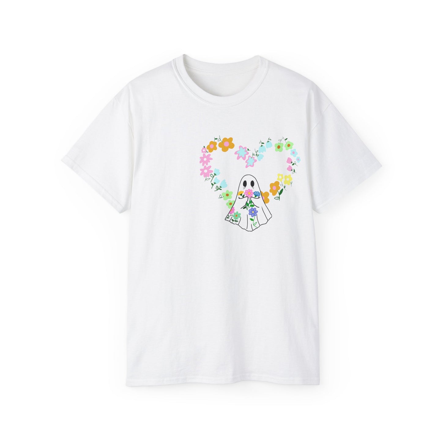 Unisex Ultra Cotton Tee Ghost Flower Heart - ihadotherplans