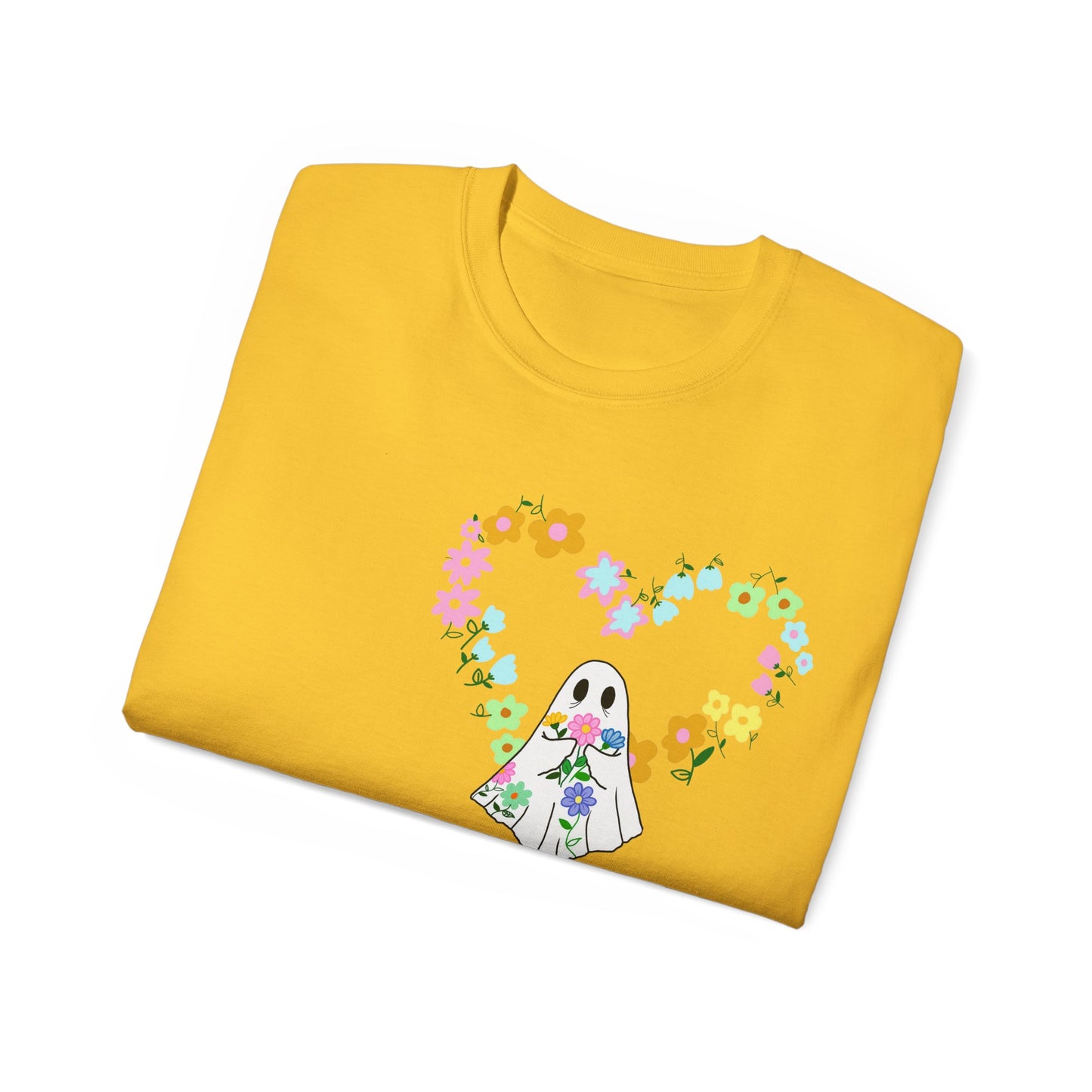 Unisex Ultra Cotton Tee Ghost Flower Heart - ihadotherplans