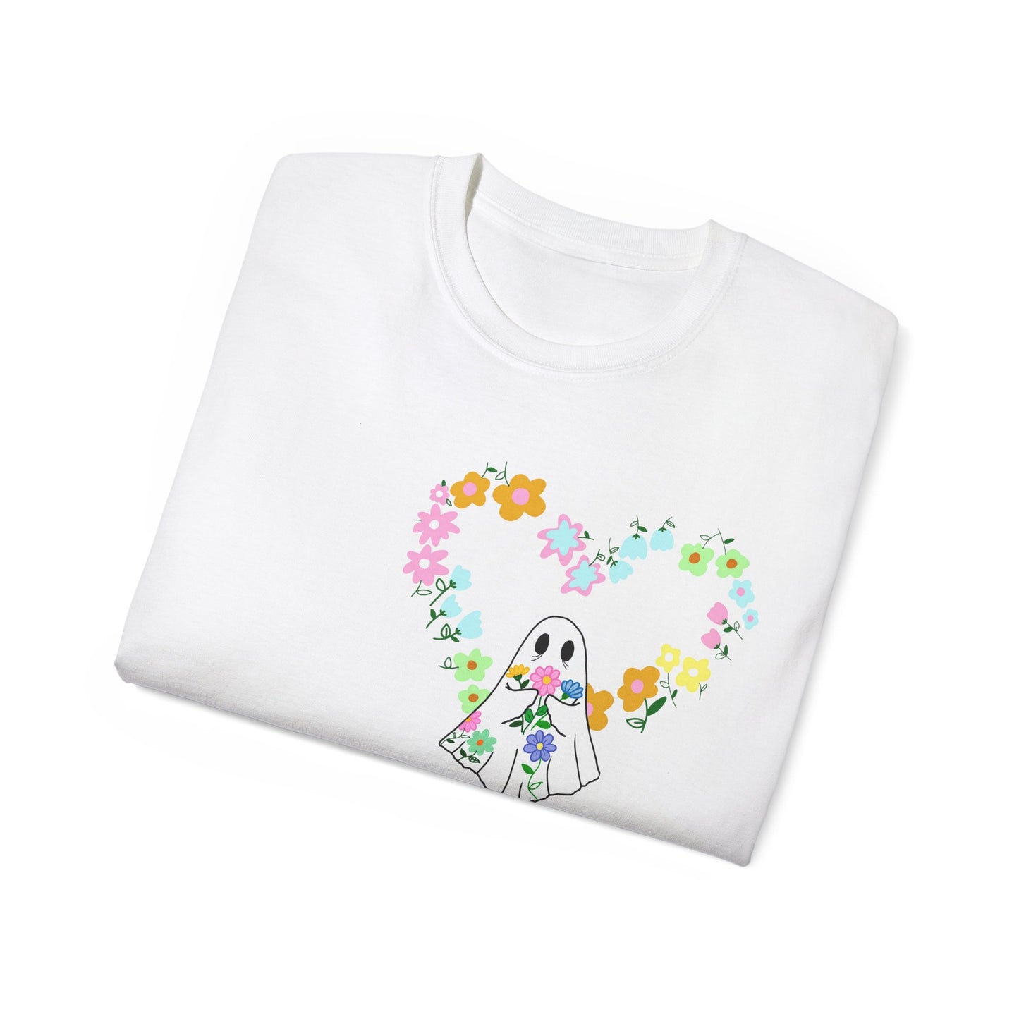 Unisex Ultra Cotton Tee Ghost Flower Heart - ihadotherplans