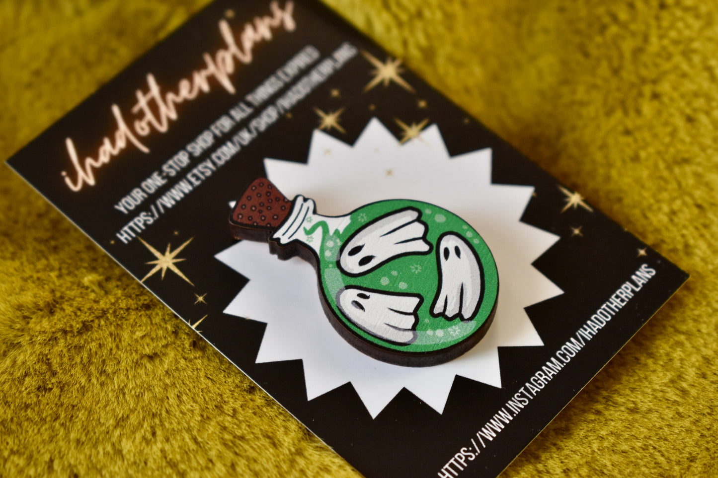 Ghost Potion Wooden Pin - ihadotherplans