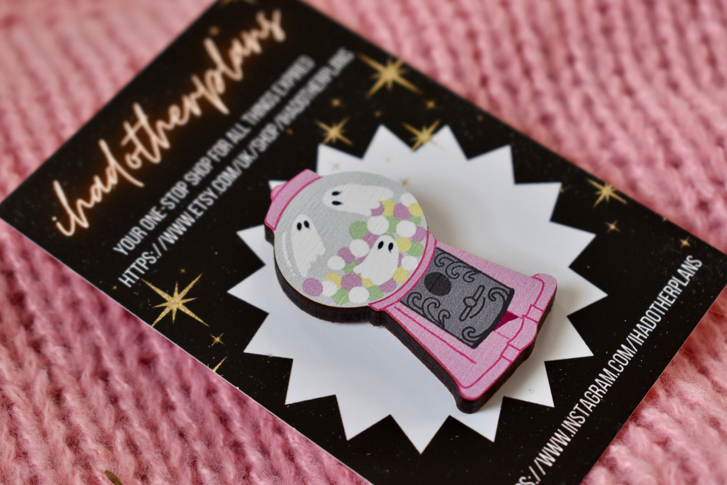 Ghost Gumball Machine Wooden Pin - ihadotherplans
