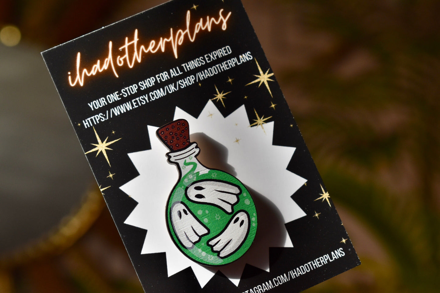 Ghost Potion Wooden Pin - ihadotherplans