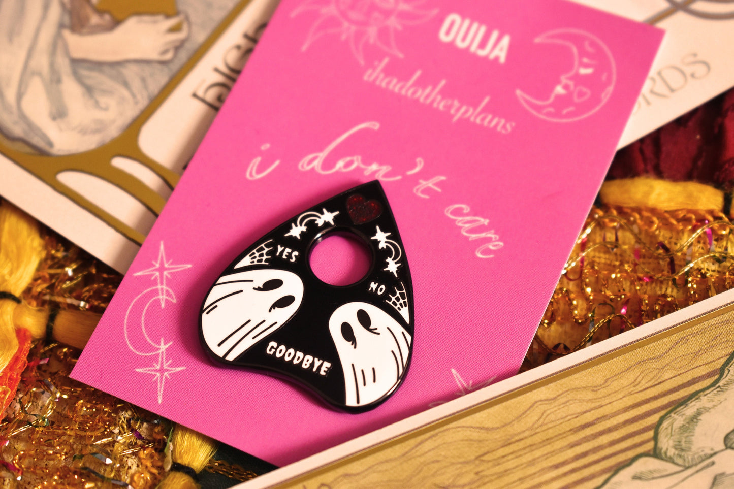 Ghost Ouija Planchette Hard Enamel Pin - ihadotherplans