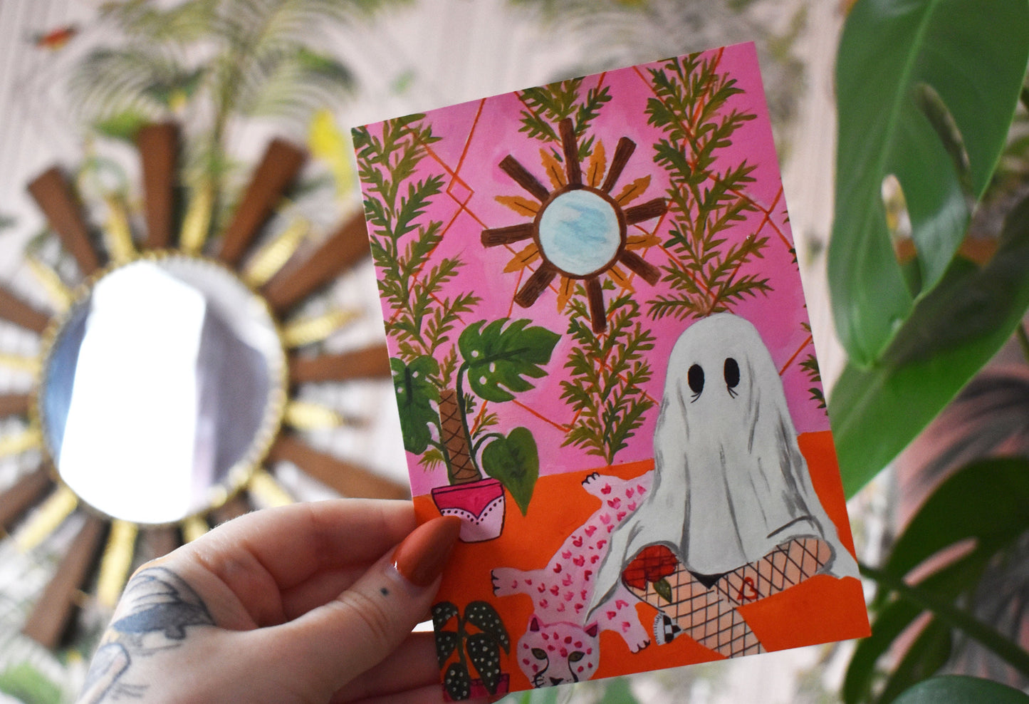 Ghost Tropical Heavyweight Art Print, A6 “I'm Always Here” -ihadotherplans