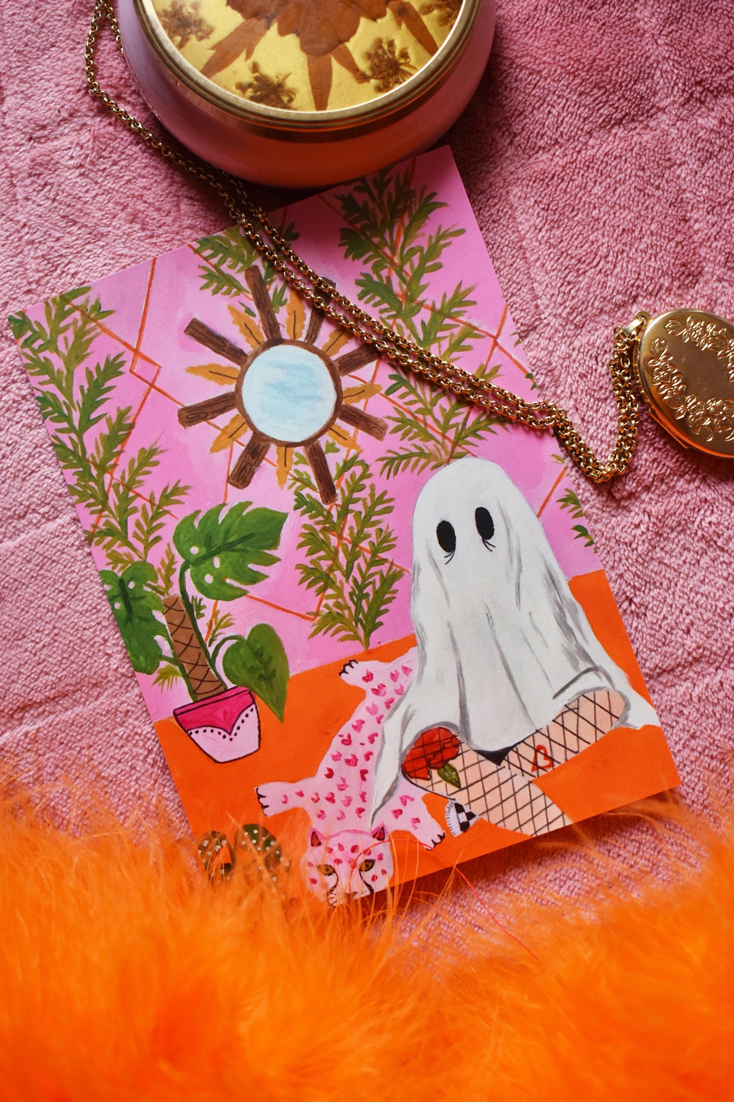 Ghost Tropical Heavyweight Art Print, A6 “I'm Always Here” -ihadotherplans