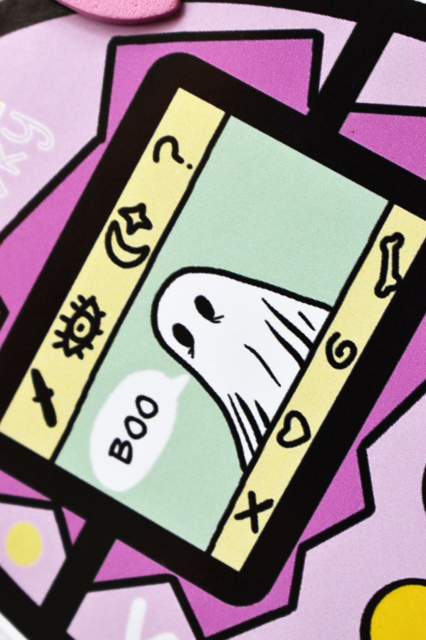 Digital Pet Ghost Die-Cut Glossy Sticker, 10 x 10cm, Pink -ihadotherplans