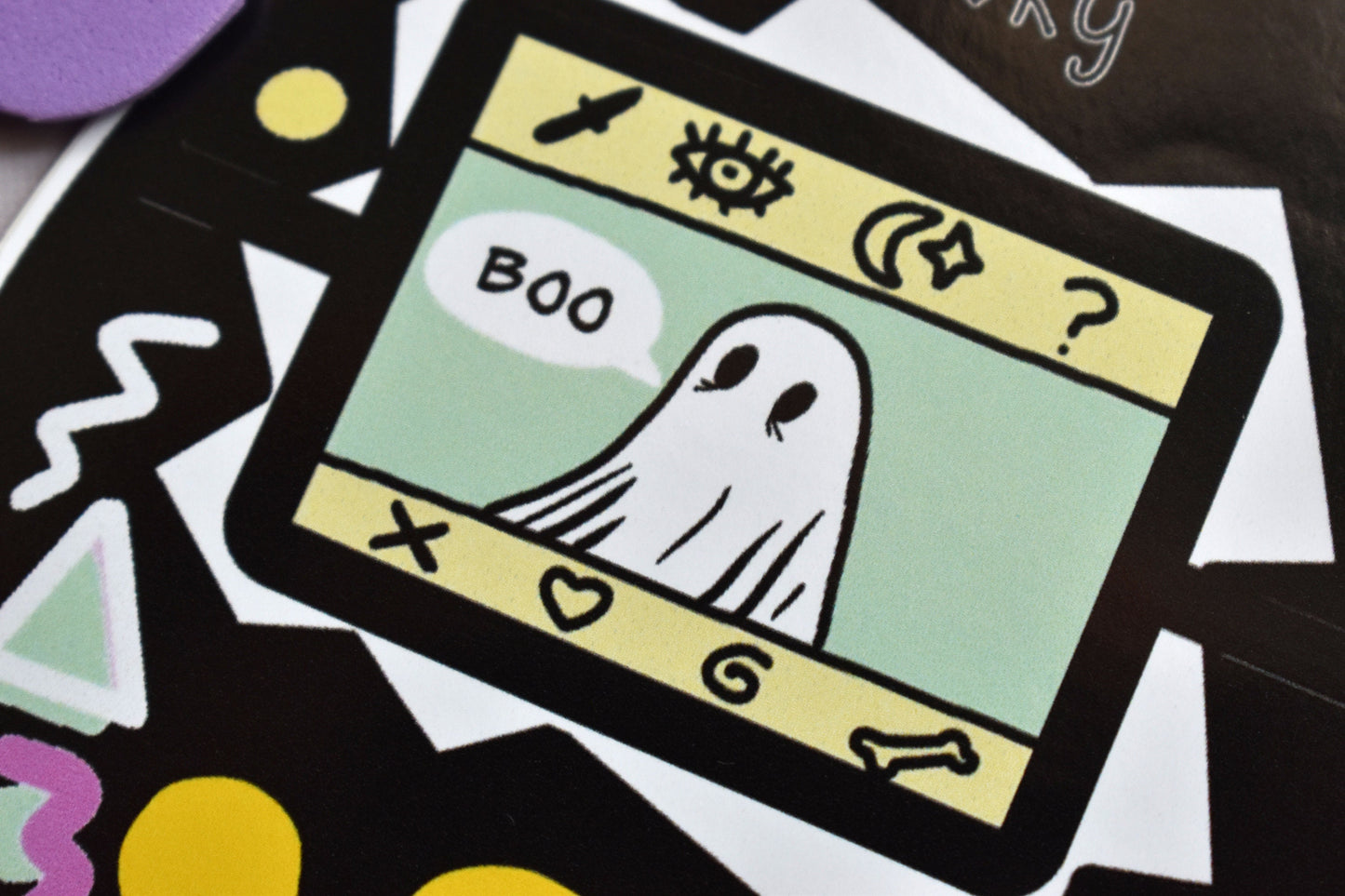 Digital Pet Ghost Die-Cut Glossy Sticker, 10 x 10cm, Black -ihadotherplans