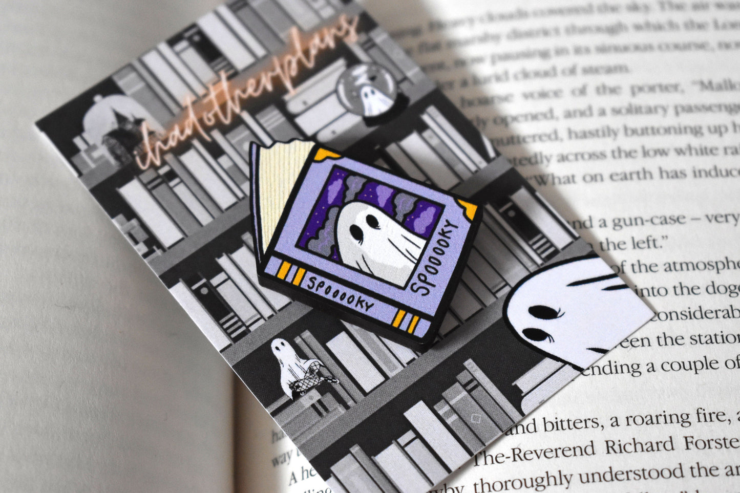 Spooky Book Sheet Ghost Wooden Pin - ihadotherplans