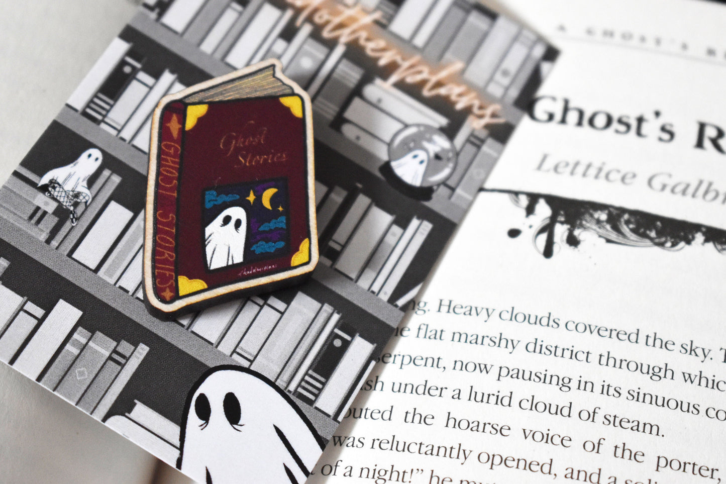 Spooky Ghost Stories Wooden Pin - ihadotherplans