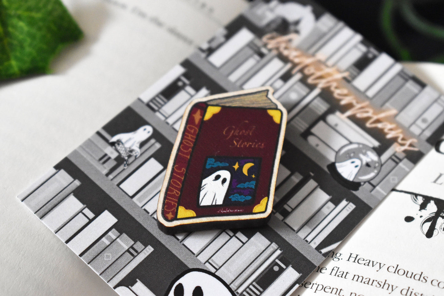 Spooky Ghost Stories Wooden Pin - ihadotherplans