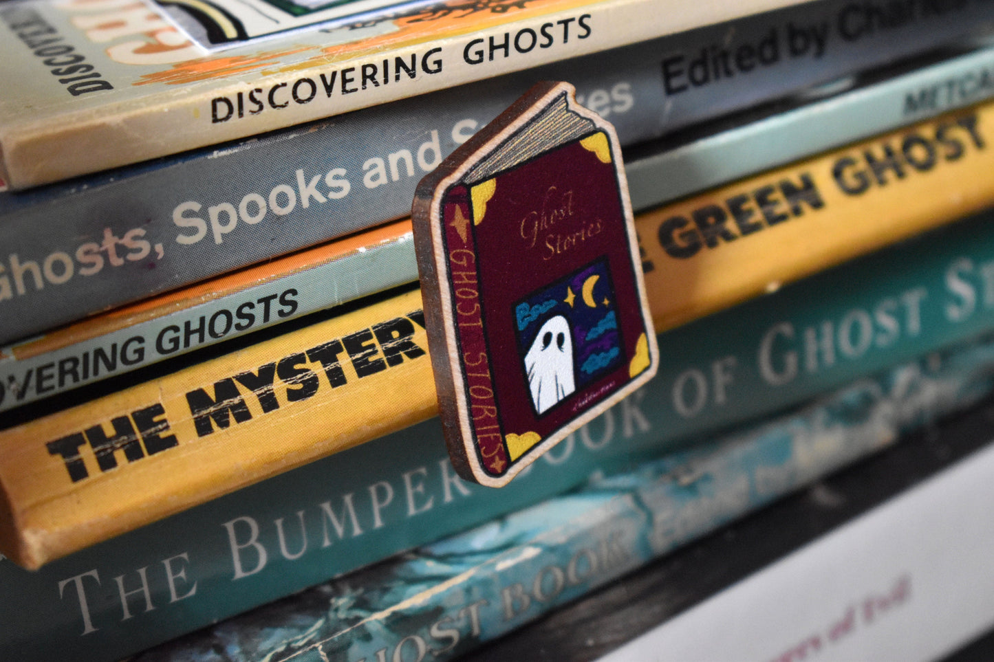 Spooky Ghost Stories Wooden Pin - ihadotherplans