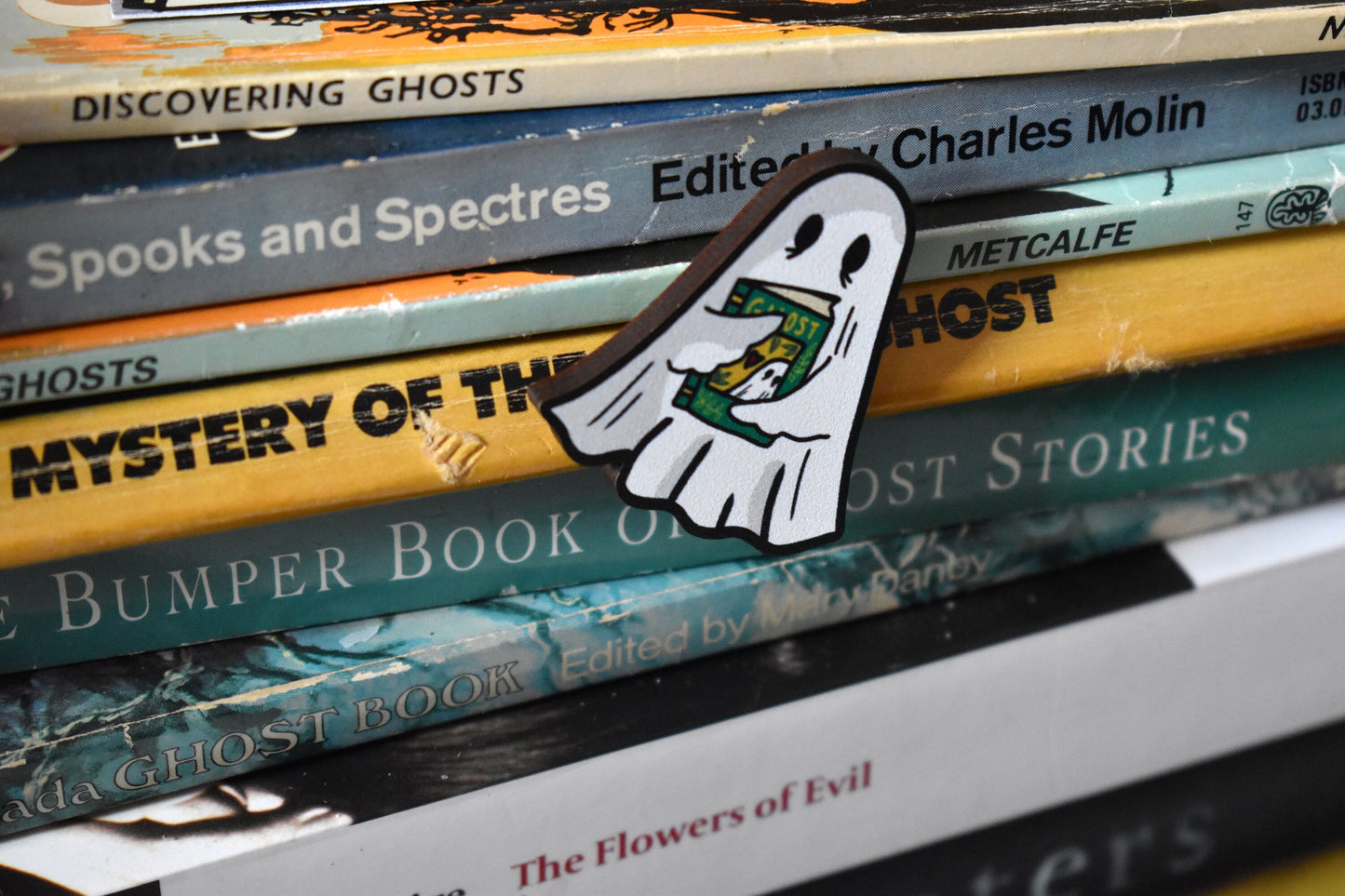 Sheet Ghost & Book Wooden Pin - ihadotherplans