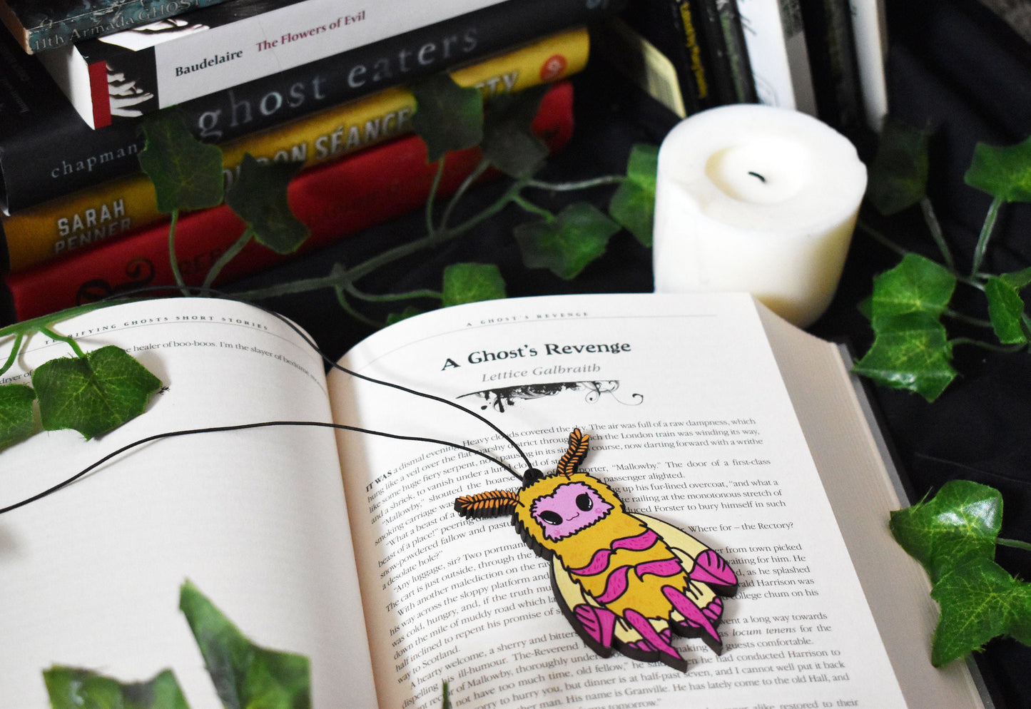 Wooden Martha Rosy Maple Moth Hanging Decoration/Shelf Guardian - ihadotherplans