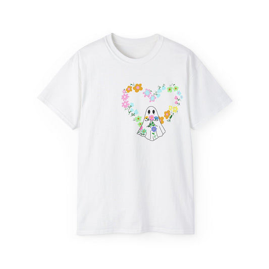 Unisex Ultra Cotton Tee Ghost Flower Heart - ihadotherplans