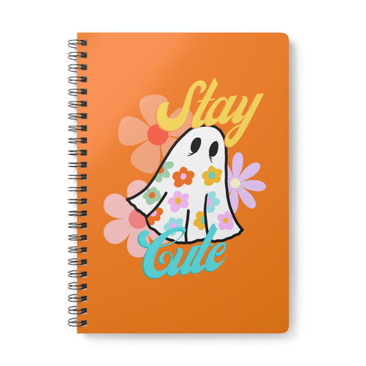 Stay Cute Ghost Print Wirobound Softcover Notebook, A5 -ihadotherplans