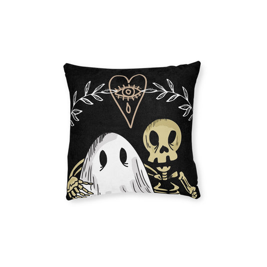 Ghost and Skeleton Square Pillow 12 x 12 inch - ihadotherplans