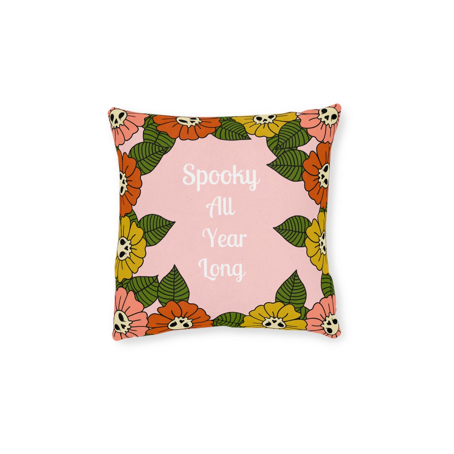 Spooky Flowers Square Pillow 12 x 12 inches - ihadotherplans
