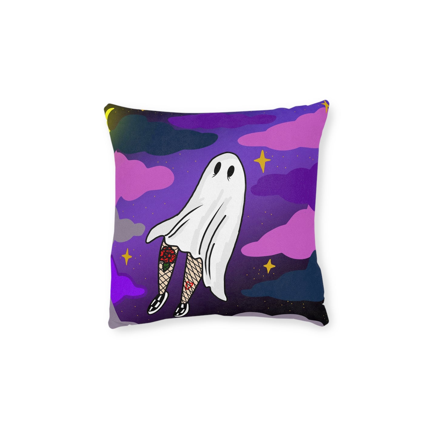 Ghost and Clouds Square Pillow 12 x 12 inch - ihadotherplans