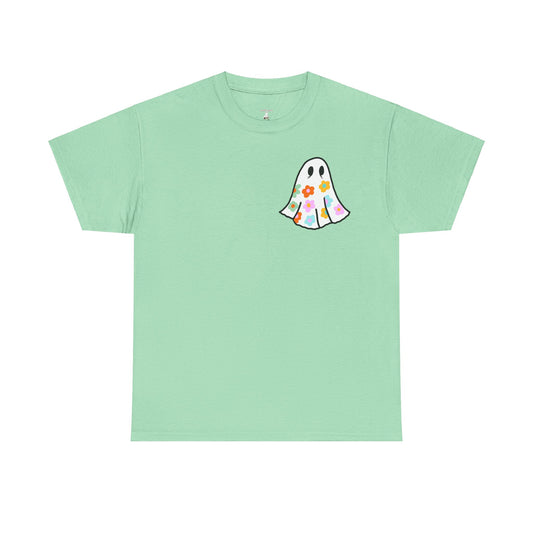 Unisex Heavy Cotton Floral Ghost Tee -ihadotherplans