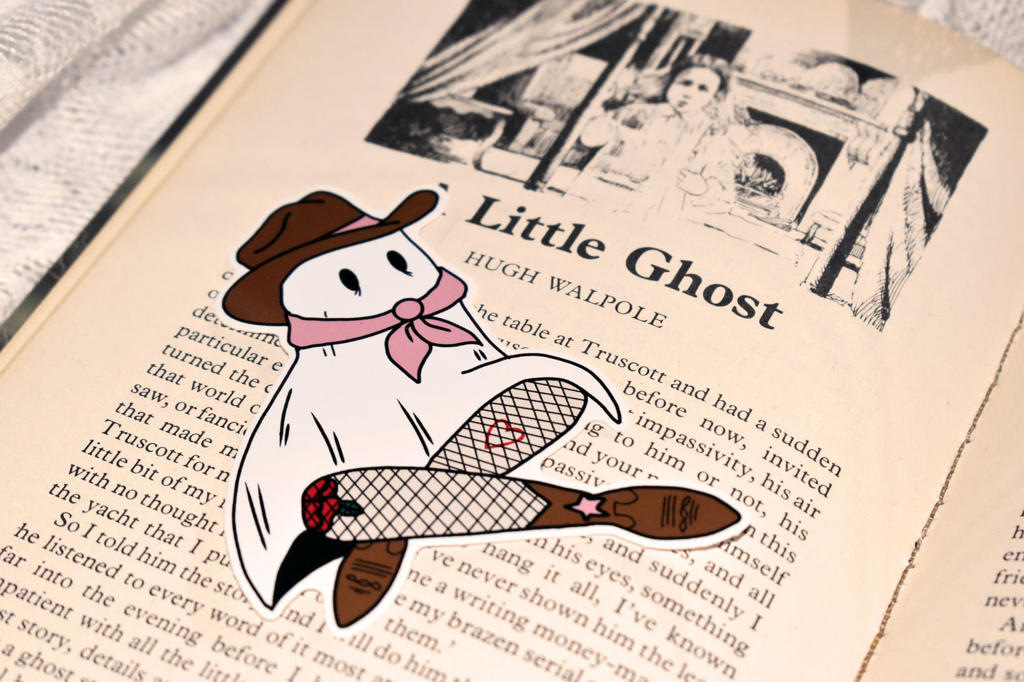 Cowghoul Cowboy Ghost Die-Cut Glossy Sticker 10 x 7cm - ihadotherplans