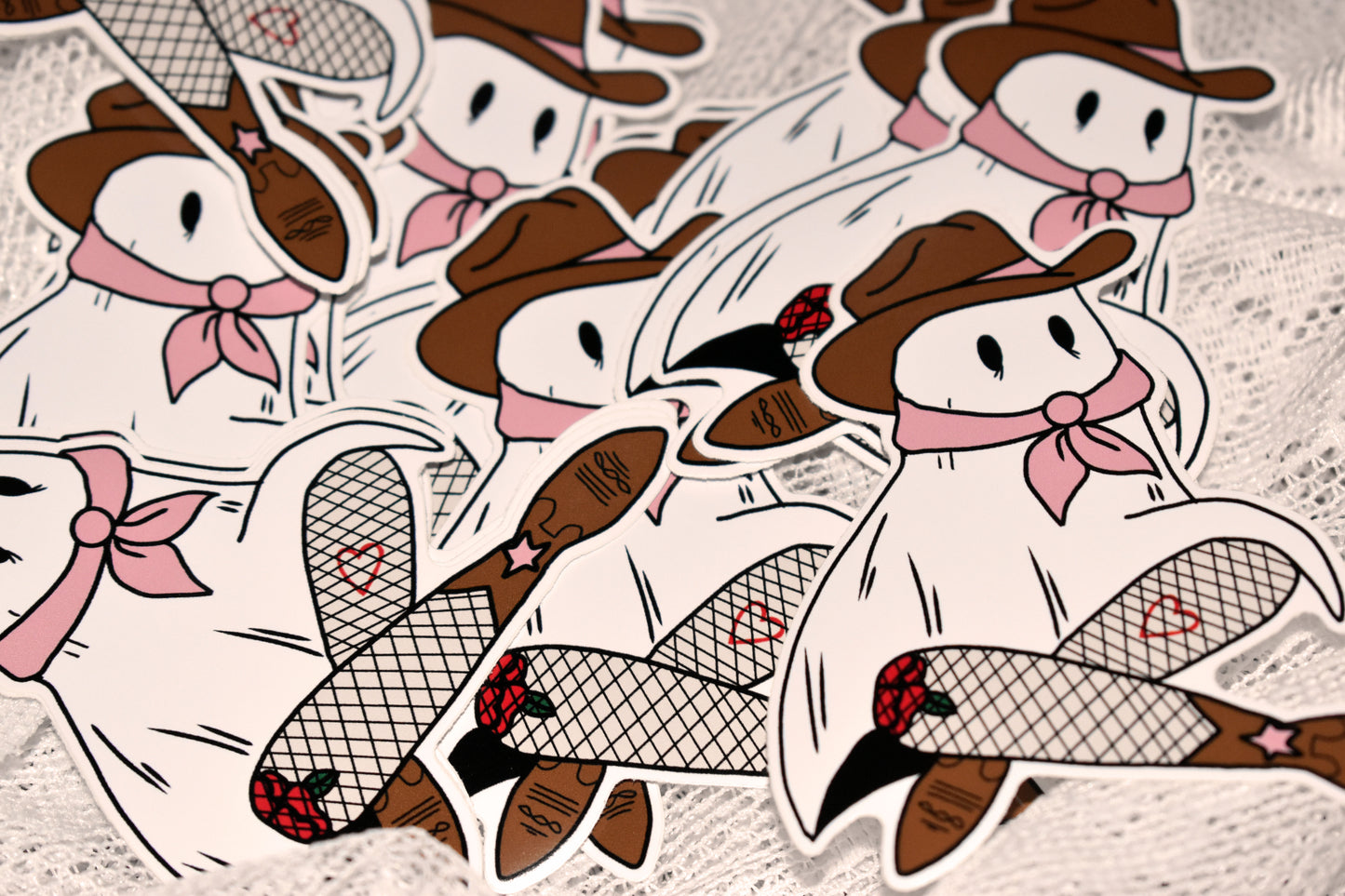 Cowghoul Cowboy Ghost Die-Cut Glossy Sticker 10 x 7cm - ihadotherplans