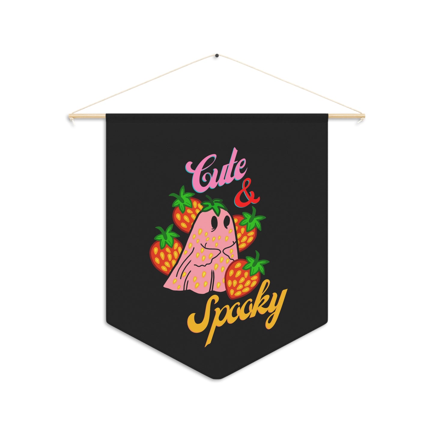 Copy of Cute & Spooky Strawberry Ghost Pennant, 45.7cm x 53.3cm - ihadotherplans