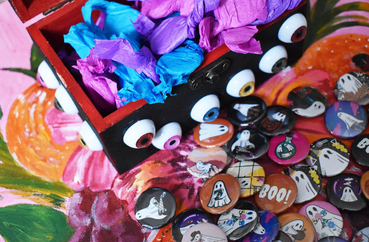 Mystery Ghost Button Badges 25mm - ihadotherplans