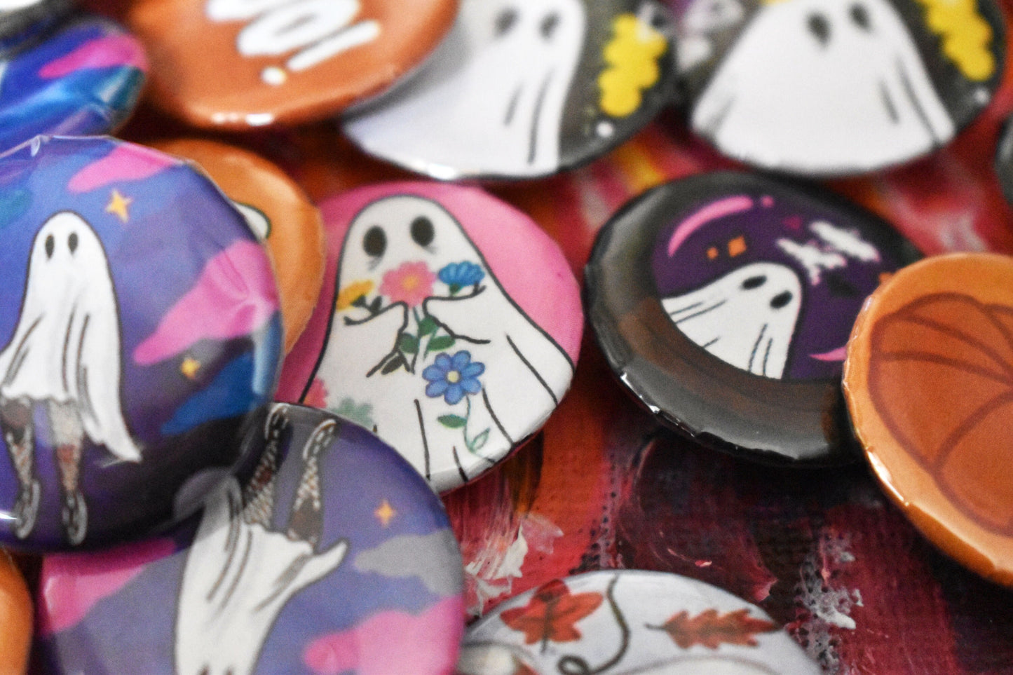 Mystery Ghost Button Badges 25mm - ihadotherplans