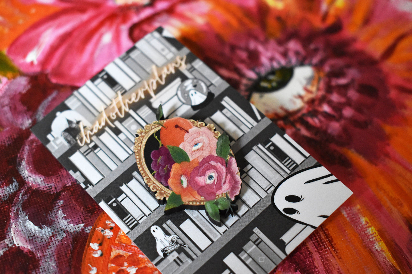 Evil Eye Flowers Wooden Pin - ihadotherplans