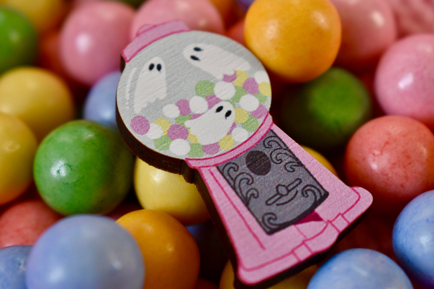 Ghost Gumball Machine Wooden Pin - ihadotherplans