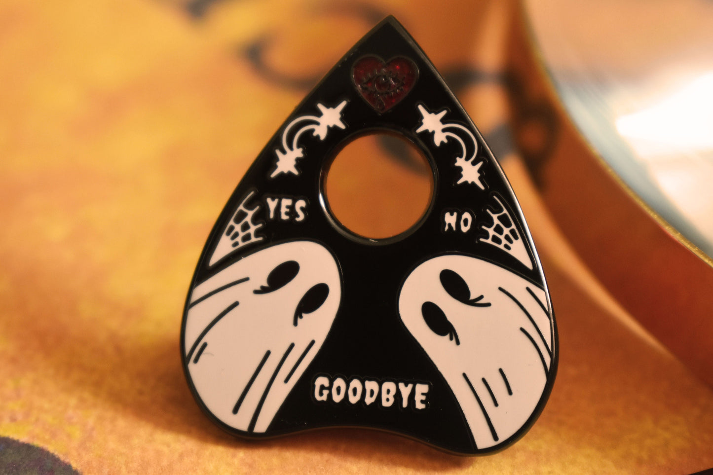 Ghost Ouija Planchette Hard Enamel Pin - ihadotherplans