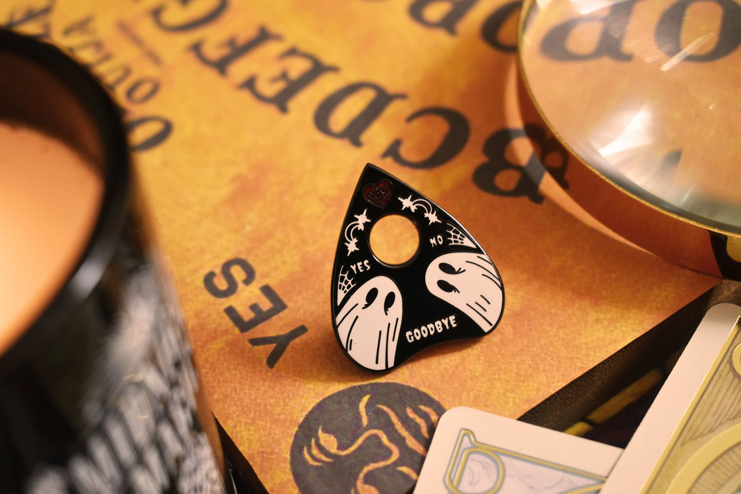Ghost Ouija Planchette Hard Enamel Pin - ihadotherplans