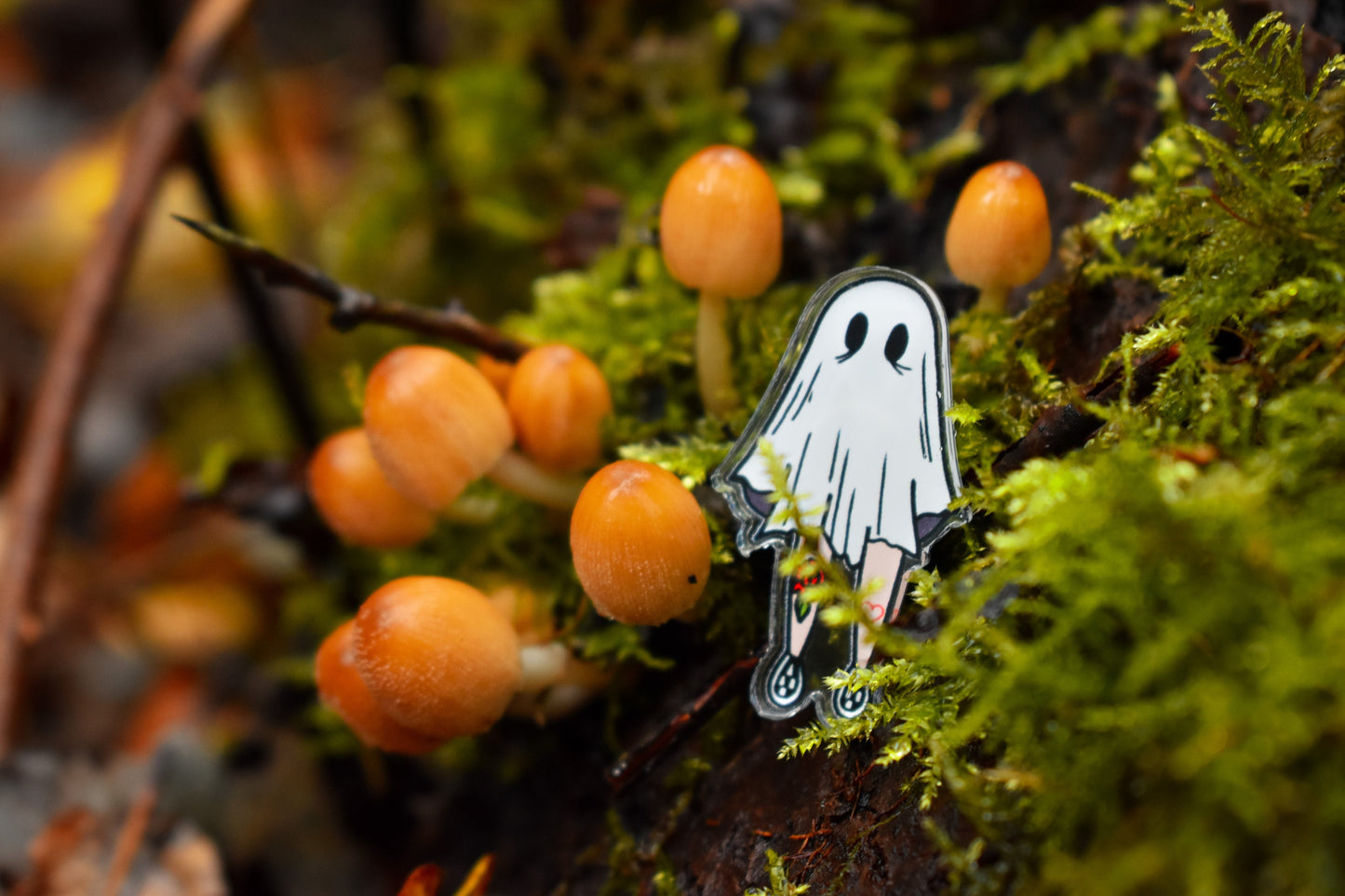 Tattooed Sheet Ghost Acrylic Pin Badge - ihadotherplans