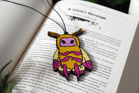 Wooden Martha Rosy Maple Moth Hanging Decoration/Shelf Guardian - ihadotherplans